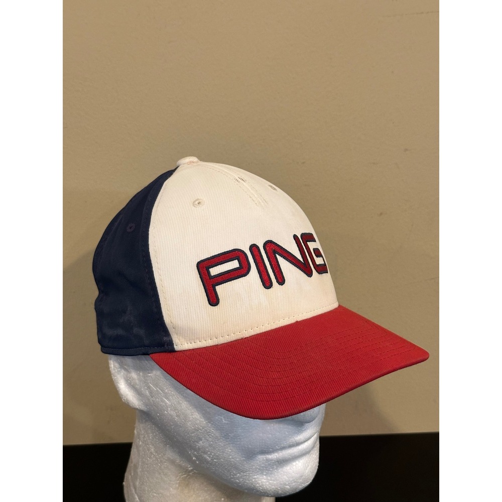 Ping Golf Hat Mens Snapback Cap Red White Navy Blue Colorblock Logo Adjustable